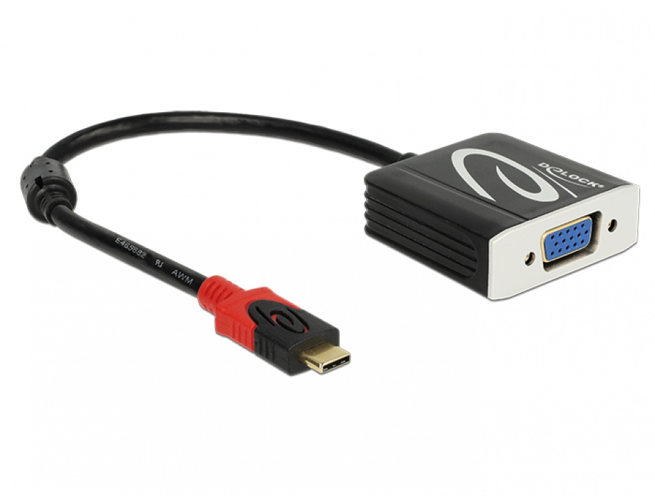 Adaptor USB tip C la VGA (DP Alt Mode) T-M, Delock 62994 imagine noua