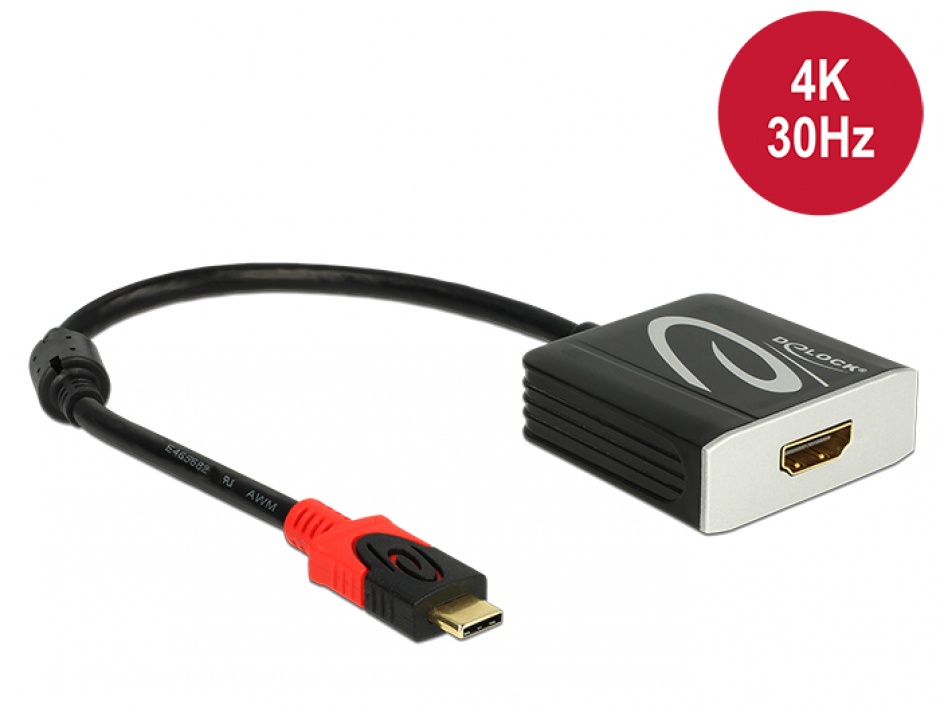 Adaptor USB tip C la HDMI T-M 4K 30 Hz (DP Alt Mode), Delock 62999 imagine noua