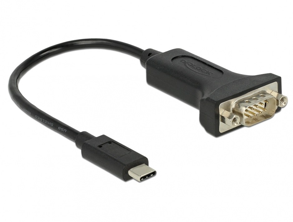 Adaptor USB-C la Serial DB9 RS-232 FTDI, Delock 63908 63908