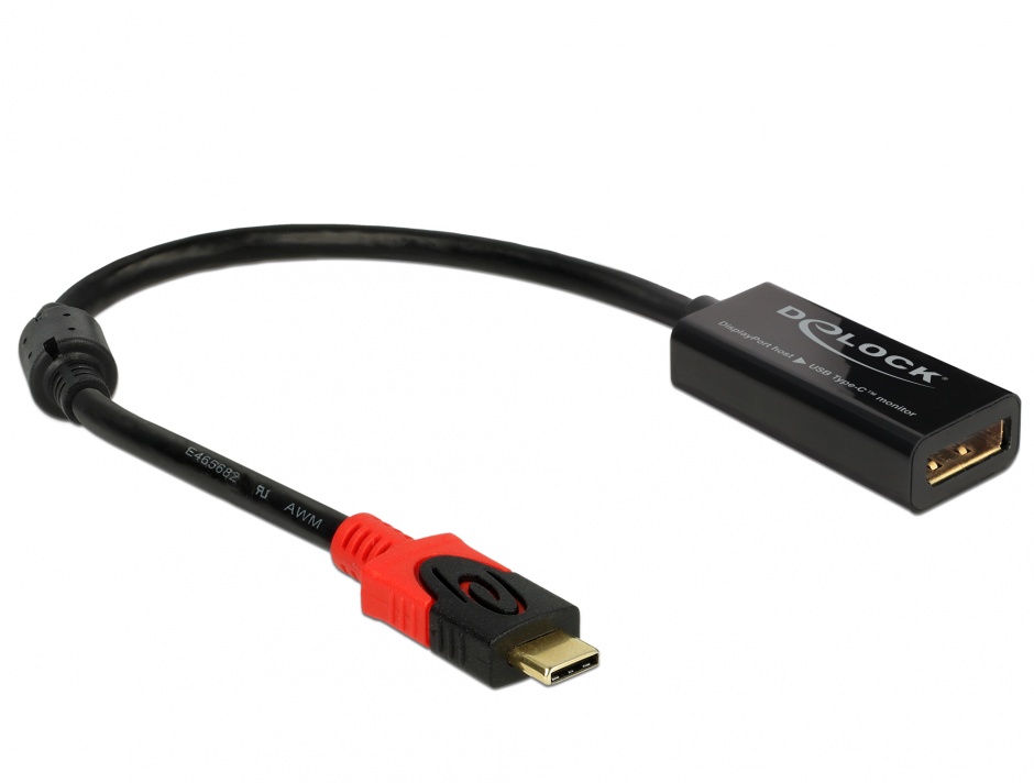 Adaptor Displayport la USB tip C M-T 4K 60 Hz, Delock 63928 conectica.ro