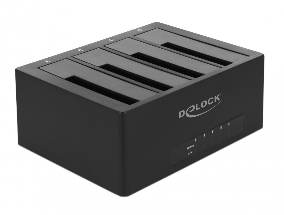 Docking Station USB 3.1-C pentru 4 x HDD/SSD SATA 2.5″+3.5″, Delock 63930 conectica.ro imagine noua 2022