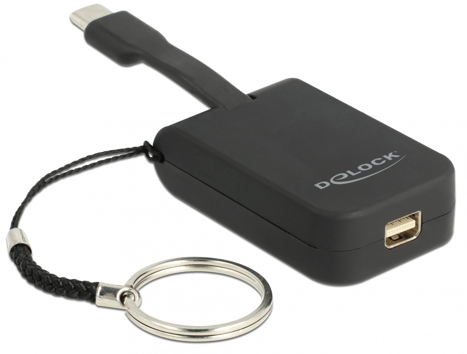 Adaptor USB-C la mini DisplayPort (DP Alt Mode) 4K 60Hz T-M pentru breloc, Delock 63939 (DP