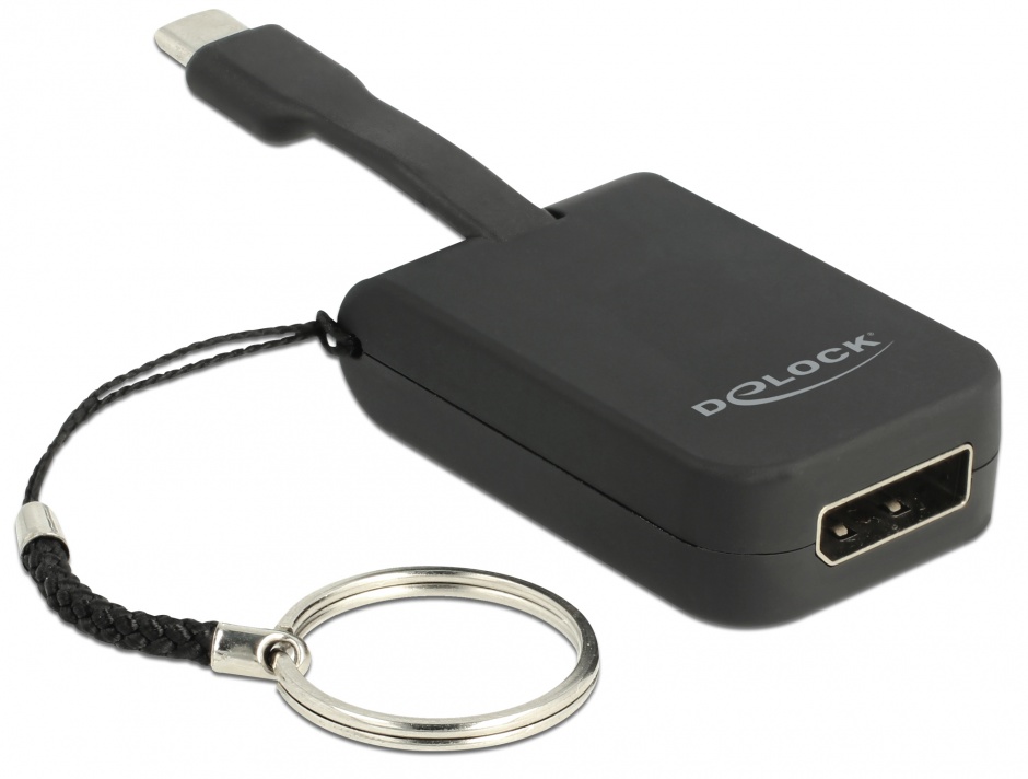 Adaptor USB-C la DisplayPort (DP Alt Mode) 4K 60Hz pentru breloc, Delock 63940 conectica.ro
