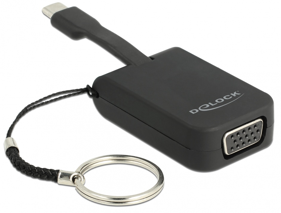 Adaptor USB-C la VGA (DP Alt Mode) T-M pentru breloc, Delock 63941 conectica.ro imagine noua tecomm.ro