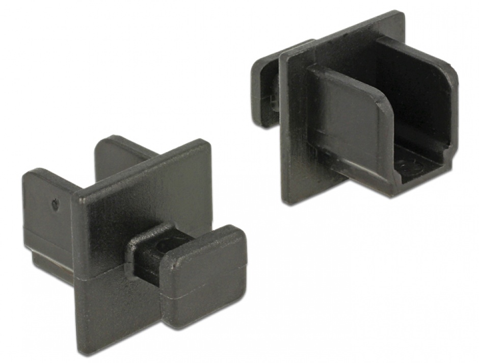 Protectie impotriva prafului pentru conector USB-B 3.0 mama cu prindere set 10 buc Negru, Delock 64010 conectica.ro