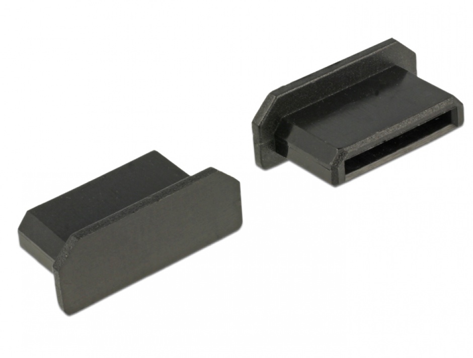 Protectie impotriva prafului pentru conector mini HDMI-C mama Negru set 10 buc, Delock 64028 conectica.ro
