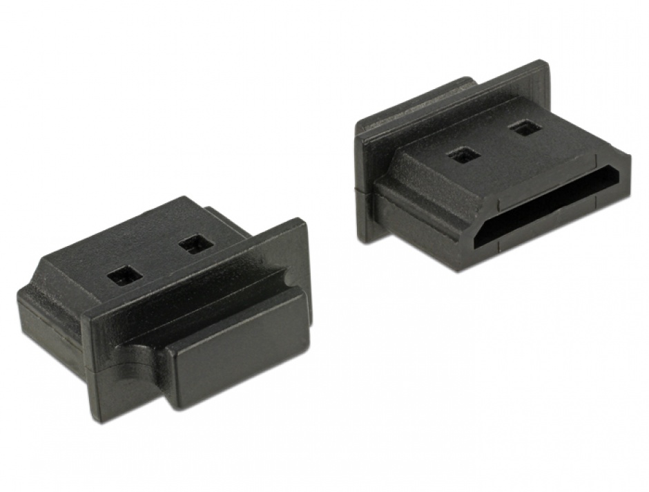 Protectie impotriva prafului pentru conector HDMI-A mama cu prindere Negru set 10 buc, Delock 64029 64029