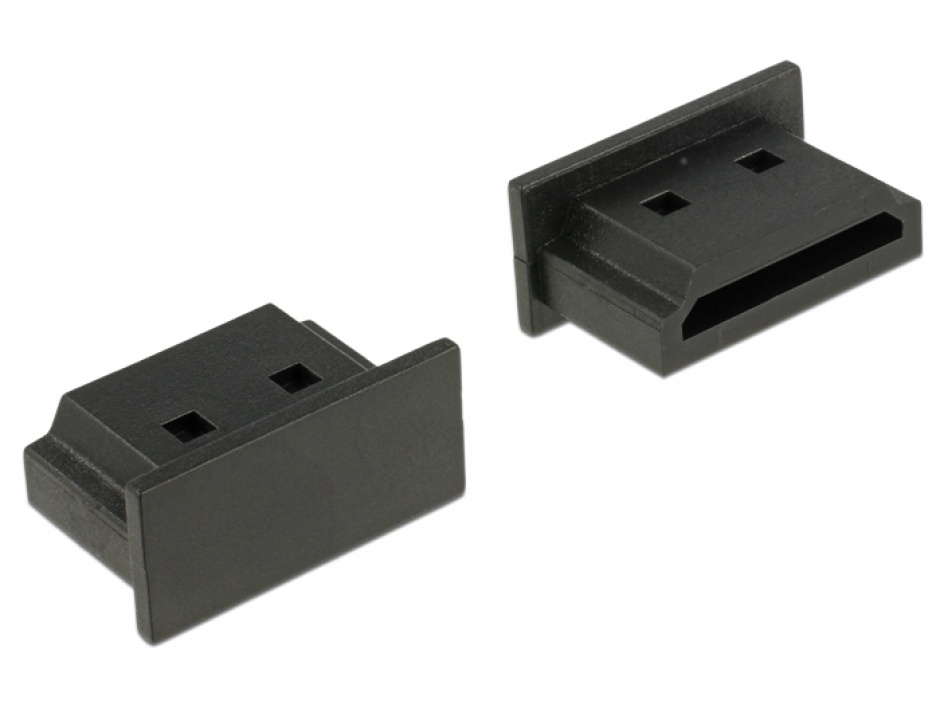 Protectie impotriva prafului pentru conector HDMI-A mama Negru set 10 buc, Delock 64030 conectica.ro