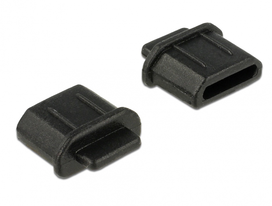 Protectie impotriva prafului pentru conector micro HDMI-D mama Negru set 10 buc, Delock 64031 64031
