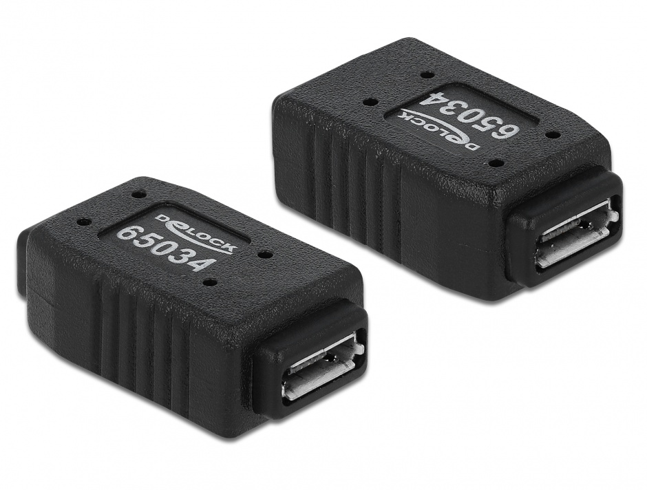 Adaptor USB micro A+B la USB micro A+B mama M-M, Delock 65034