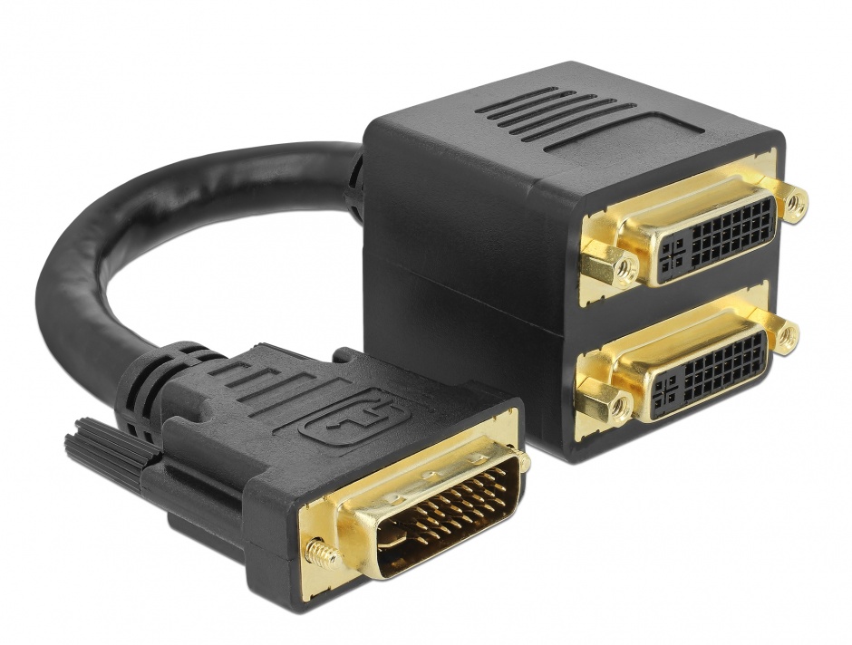 Multiplicator DVI-I Dual Link la 2 x DVI-I Dual Link T-M 24+5 pini, Delock 65053 imagine noua