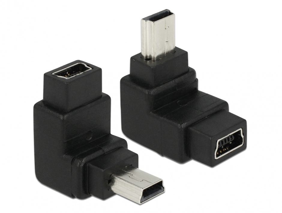 Adaptor mini USB 5pini T-M, unghi 90 grade, Delock 65096 conectica.ro