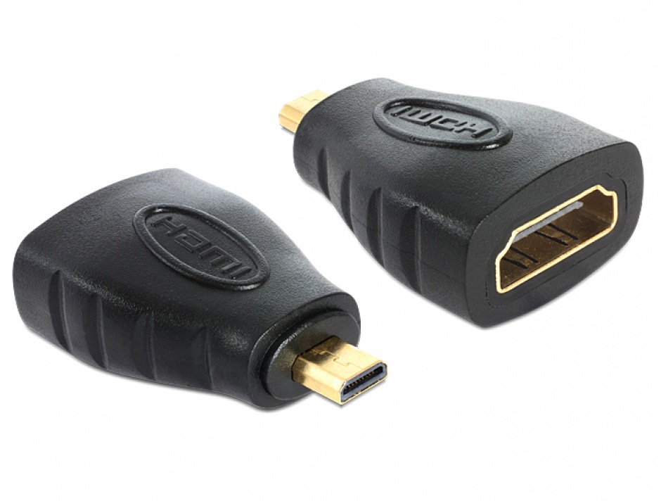 Adaptor HDMI la micro HDMI-D M-T Negru, Delock 65242 conectica.ro