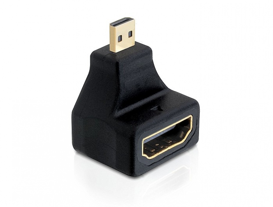Adaptor HDMI la micro HDMI-D T-M unghi 90 grade, Delock 65270 conectica.ro