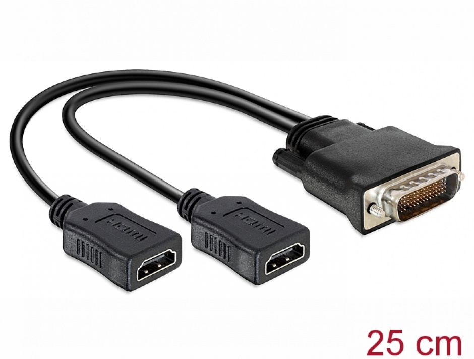Cablu spliter DMS-59 la 2 x HDMI T-M, Delock 65280 conectica.ro