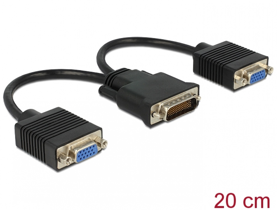 Cablu spliter DMS-59 la 2 x VGA T-M, Delock 65282 imagine noua
