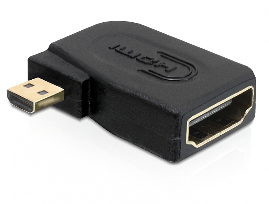 Adaptor HDMI la micro HDMI D T-M v1.4 in unghi, Delock 65352 conectica.ro