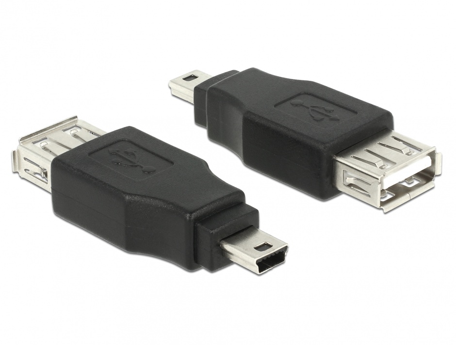 Adaptor mini USB la USB 2.0 T-M OTG, Delock 65399 2.0