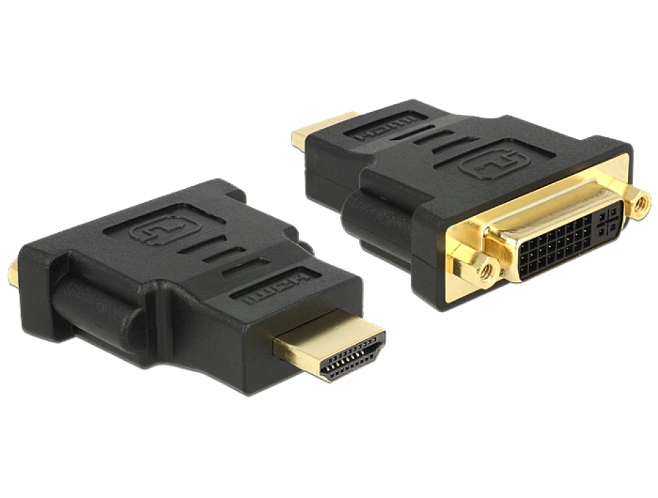 Adaptor HDMI la DVI-I Dual Link 24+5 pini T-M, Delock 65467 conectica.ro