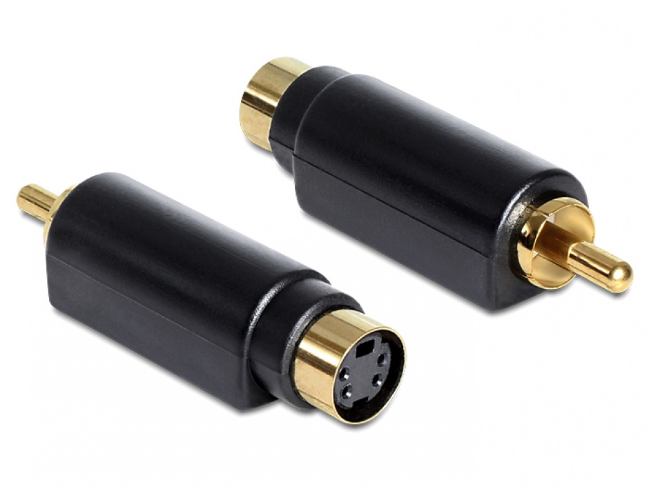 Adaptor s-video mini din mama 4 pini la 1x rca tata, delock 65490