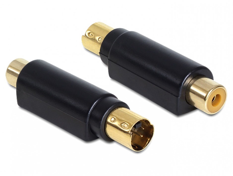 Adaptor s-video mini din tata 4 pini la 1x rca mama, delock 65491