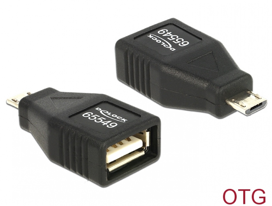 Adaptor OTG USB 2.0 A la micro USB B M-T, Delock 65549 conectica.ro