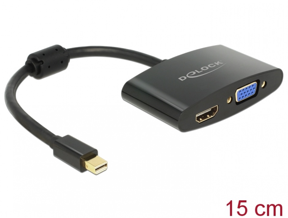 Adaptor mini Displayport la HDMI / VGA T-M, Delock 65553 conectica.ro imagine noua tecomm.ro