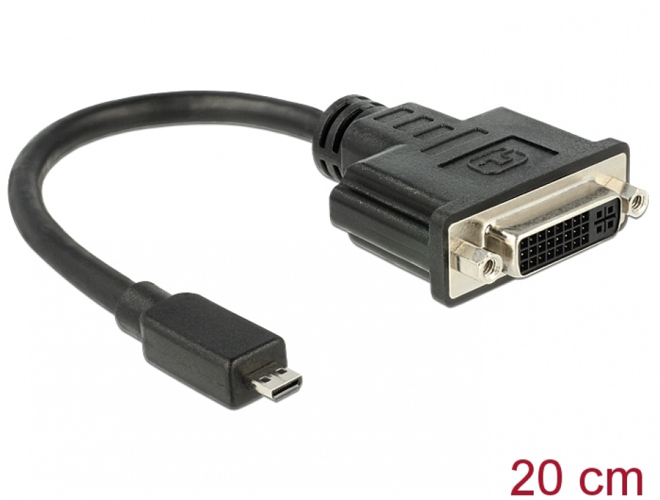 Adaptor micro HDMI-D la DVI 24+5 pini T-M 20cm, Delock 65563 20cm