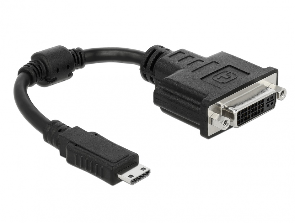 Adaptor mini HDMI-C la DVI 24+5 pini T-M 20cm, Delock 65564 20cm
