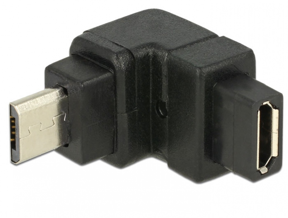 Adaptor micro USB-B 2.0 in unghi sus, Delock 65669 conectica.ro
