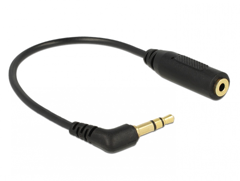 Cablu Stereo jack 3.5 mm 3 pini la jack 2.5 mm 3 pini T-M unghi, Delock 65675 conectica.ro