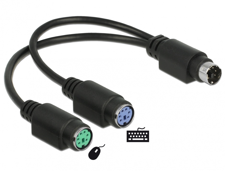Cablu splitter ps/2 la 2 x ps/2 t-m 20cm, delock 65900