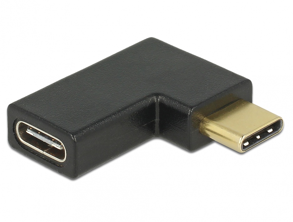 Adaptor USB-C 3.1 Gen 2 unghi 90 grade stanga/dreapta, Delock 65915 conectica.ro