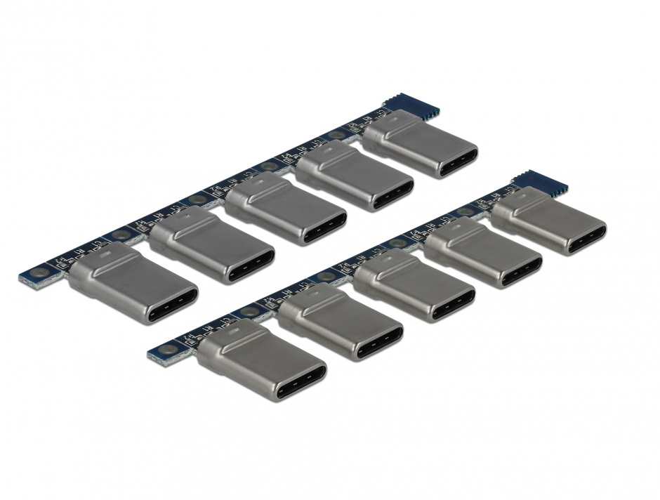 Set 10 bucati conector USB-C 2.0 tata, Delock 65966 2.0 imagine noua 2022