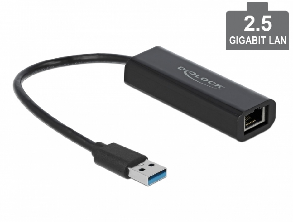 Adaptor USB 3.1 la 2.5 Gigabit LAN, Delock 66299 conectica.ro imagine noua 2022