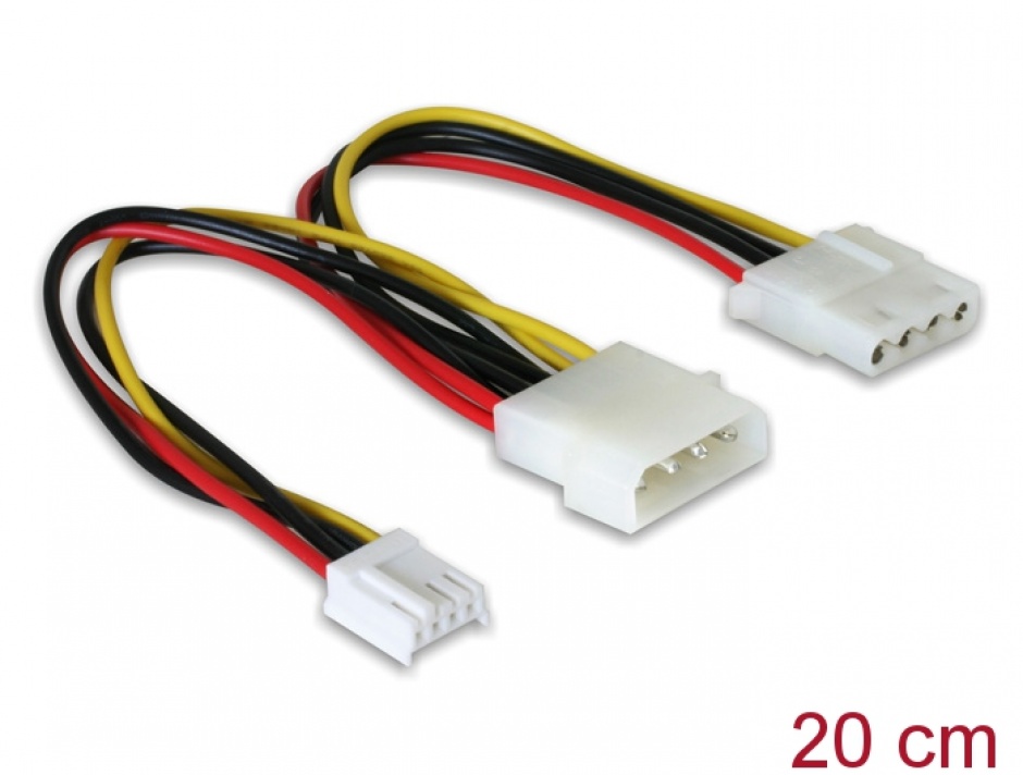 Cablu alimentare Molex 4 pini la Molex 4 pini M + 3.5″ FDD, Delock 82111 conectica.ro