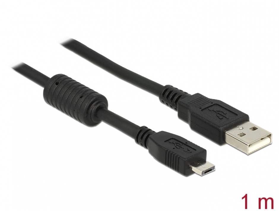 Cablu USB 2.0 la micro USB-A T-T 1m Negru, Delock 82298 conectica.ro