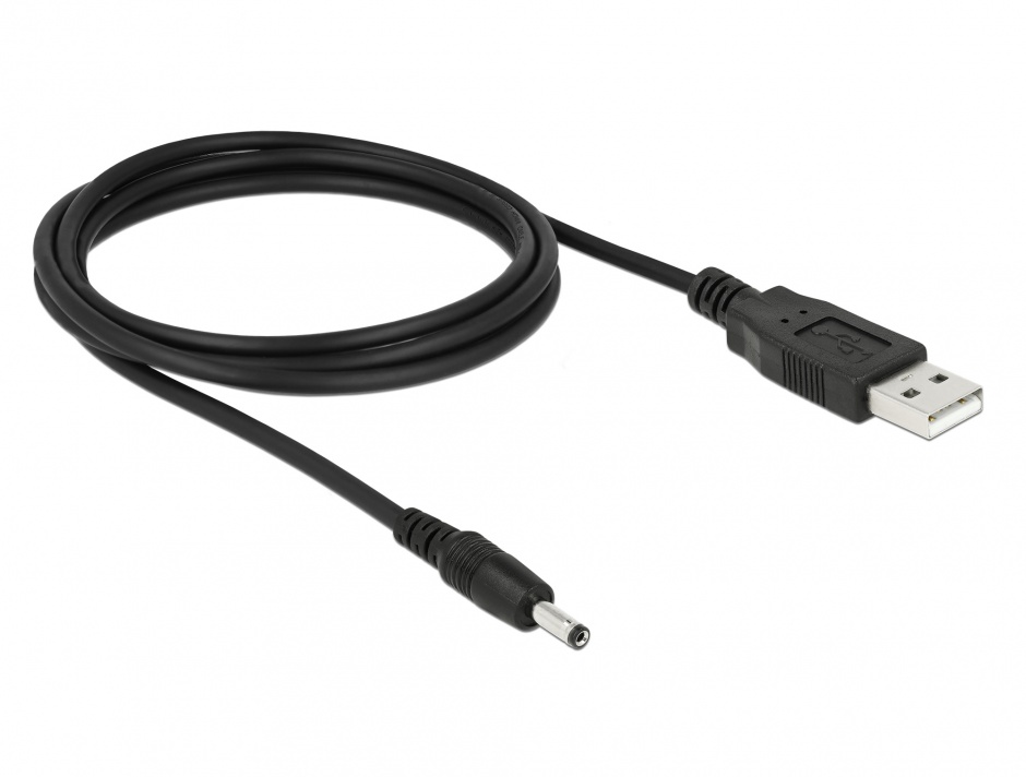 Cablu USB de alimentare DC 3.5 x 1.35mm 1.5m, Delock 82377