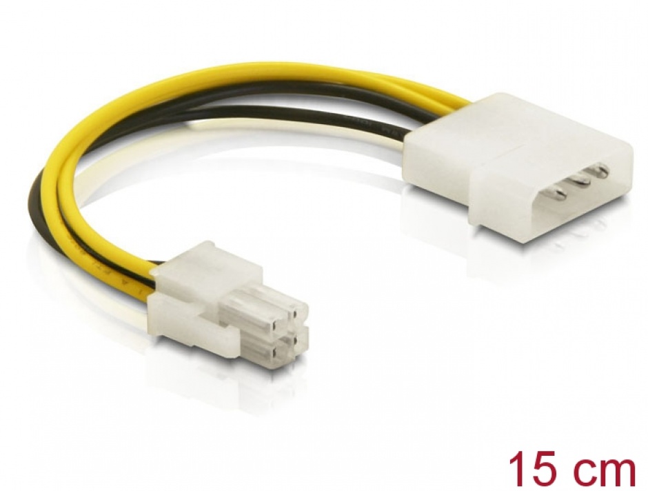 Cablu intern alimentare P4 (Intel) la Molex 15cm, Delock 82391 15cm imagine noua 2022