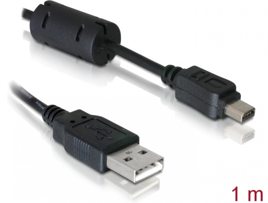 Cablu USB pentru Olympus 12 pini 1m, Delock 82417 conectica.ro
