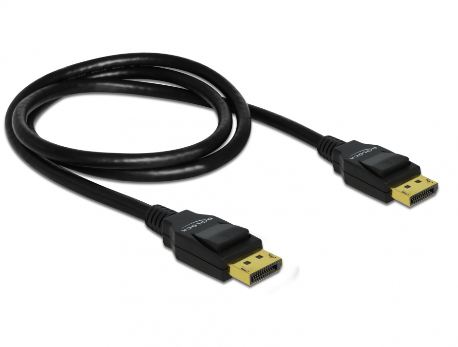 Cablu DisplayPort v1.2 4K T-T ecranat 1m negru, Delock 82423 82423 imagine noua 2022
