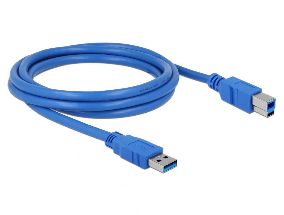 Cablu USB 3.0 tip A la tip B 2m T-T albastru, Delock 82434