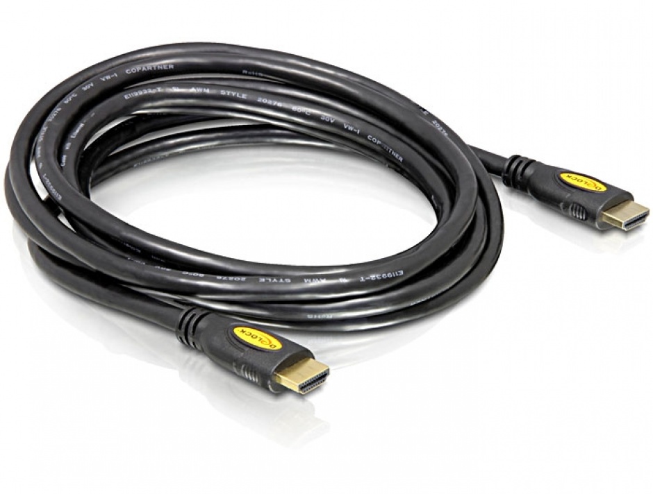 Cablu hdmi high speed 4k v1.4 t-t 3m negru, delock 82454