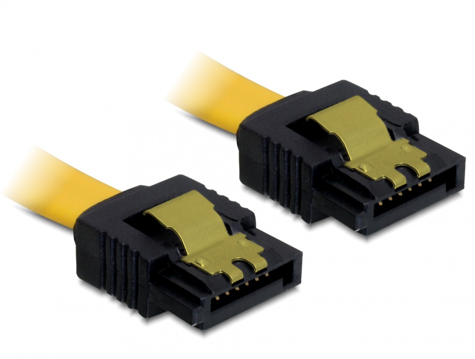Cablu SATA II 3 Gb/s drept cu fixare, 20 cm, Delock 82476 conectica.ro
