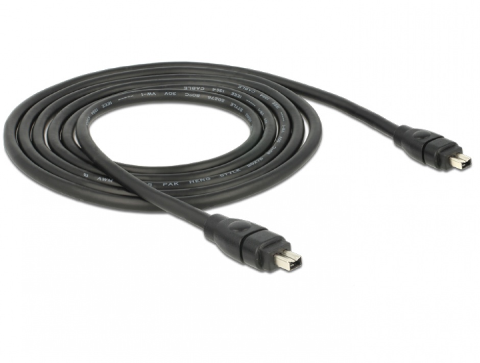Cablu FireWire 2m 4 pini la 4 pini, Delock 82571 conectica.ro