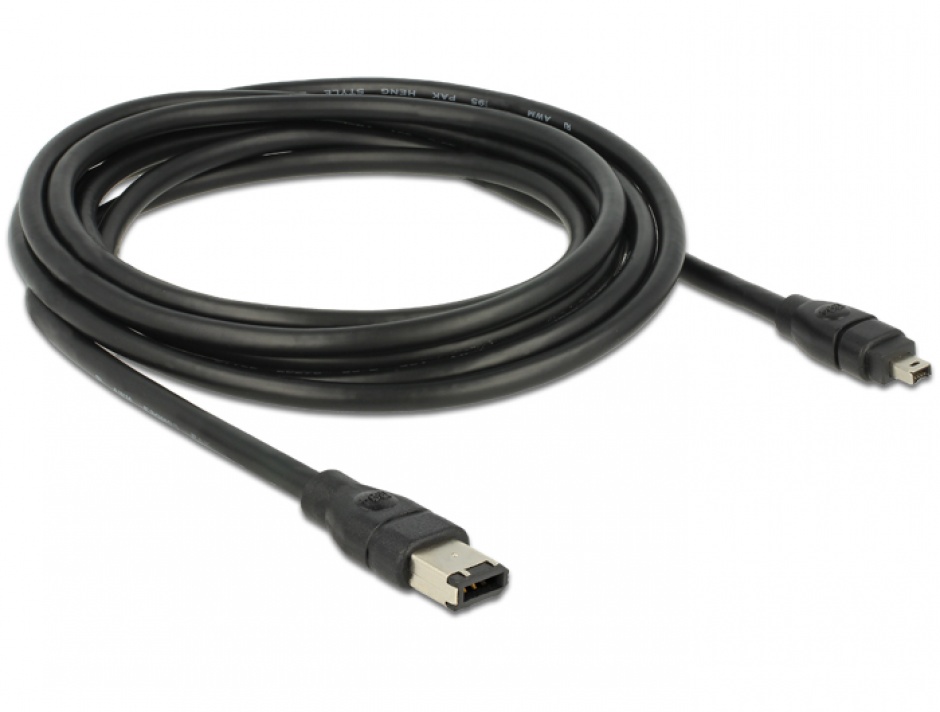 Cablu FireWire 6 pini la 4 pini 3m, Delock 82578