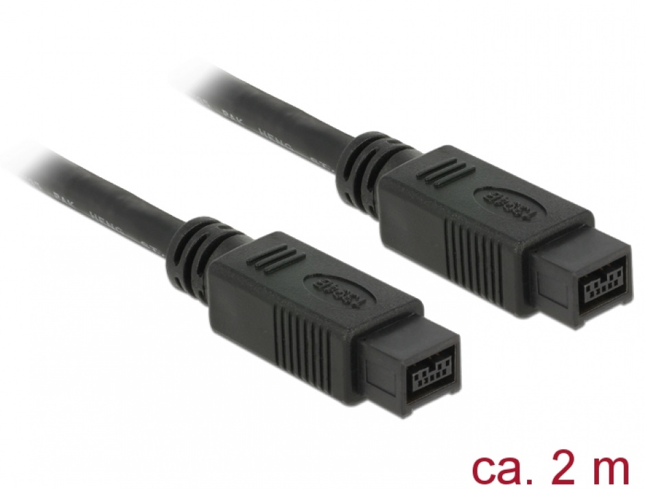 Cablu Firewire IEEE1394 9 pini la 9 pini 2m, Delock 82599 imagine noua