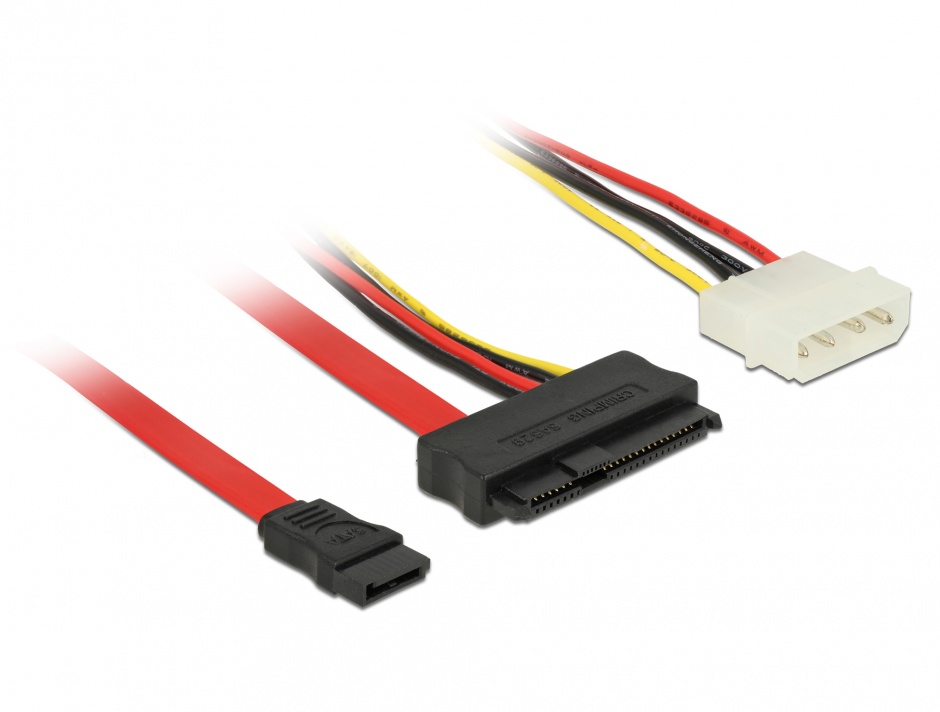Cablu sas sff-8482 la sata si alimentare molex 50cm, delock 82634