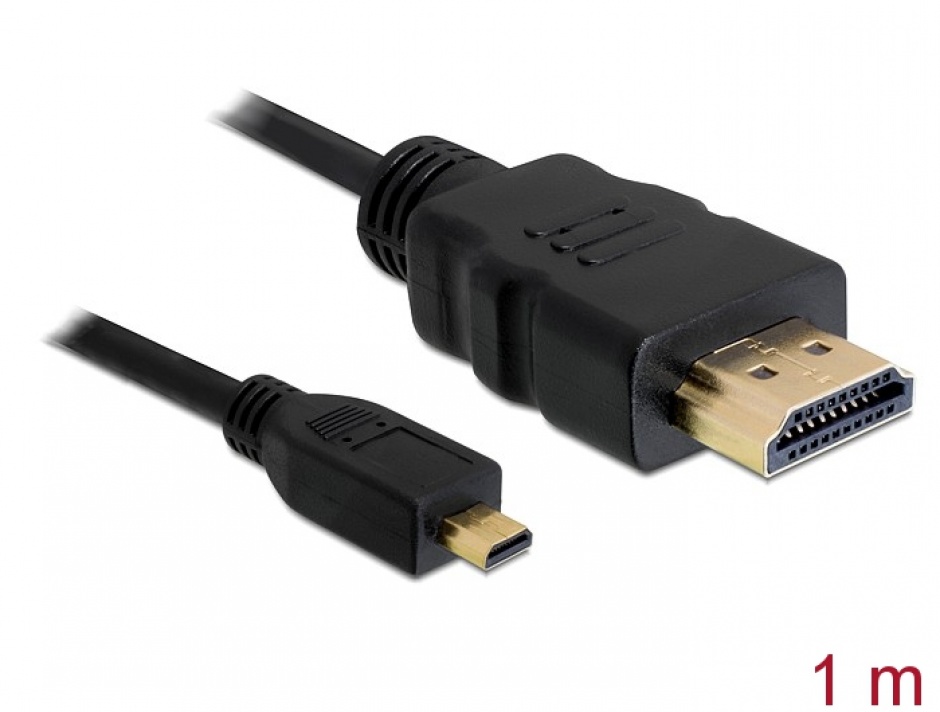 Cablu micro-d hdmi la hdmi 4k v1.4 t-t 1m negru, delock 82661