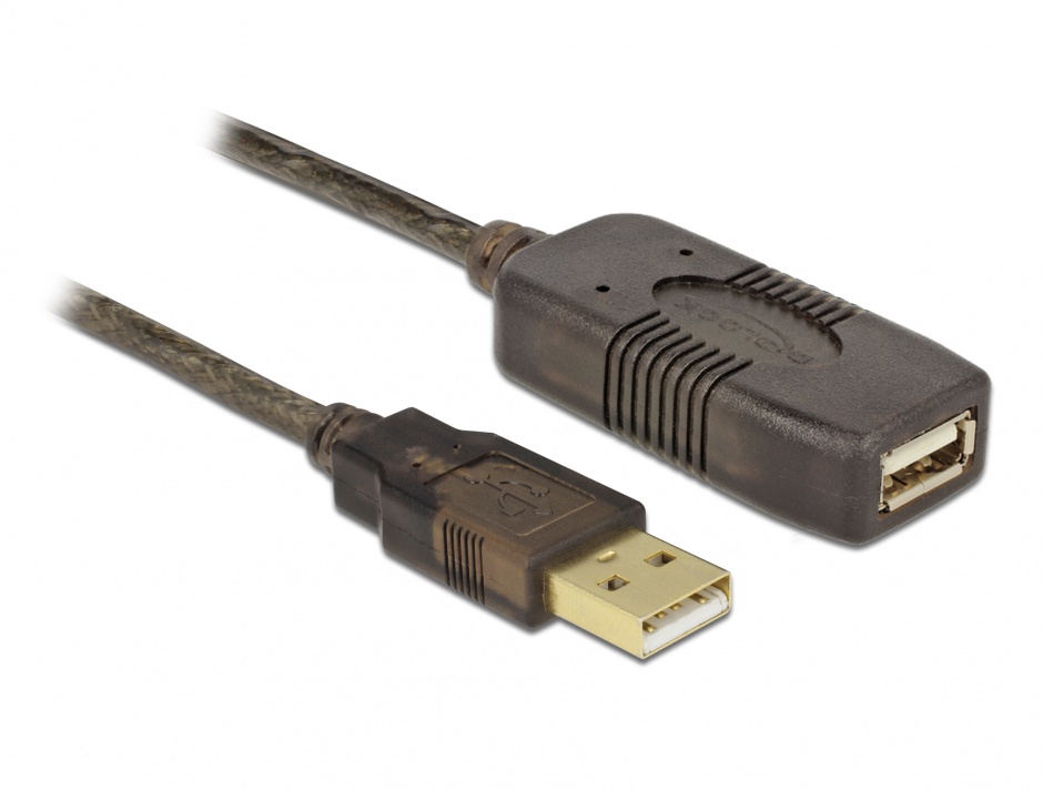 Cablu prelungitor activ USB 2.0 T-M 20m, Delock 82690 conectica.ro